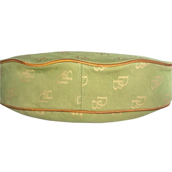 DOONEY & BOURKE RARE CANVAS CRESENT CIRCLE SHOULDER HOBO BAG SATCHEL-GREEN 🍉 - Picture 5 of 12